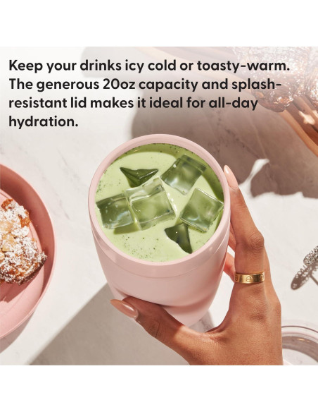 Vaso Aislado W&P Porter 20 oz Cerámica Rosa Apto Lavavajillas
