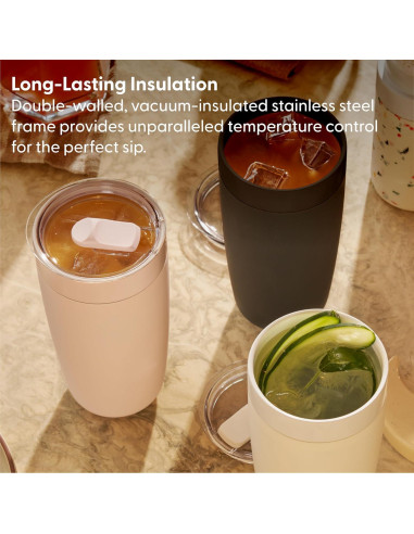 Vaso Aislado W&P Porter 20 oz Cerámica Rosa Apto Lavavajillas