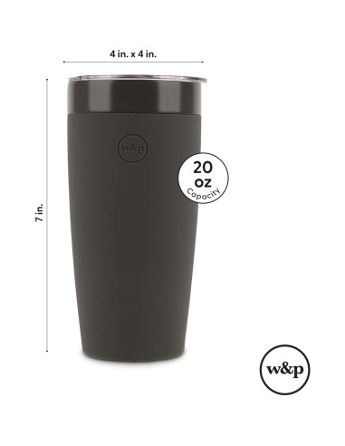 Vaso Aislado W&P Porter 20 oz Cerámica Rosa Apto Lavavajillas