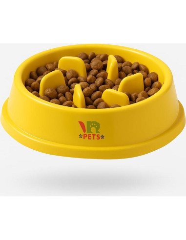 Cuenco Antiahogo YRPETS para Perros y Gatos Amarillo 19.5cm
