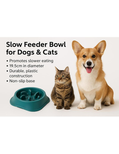 Cuenco Antiahogo YRPETS para Perros y Gatos Amarillo 19.5cm