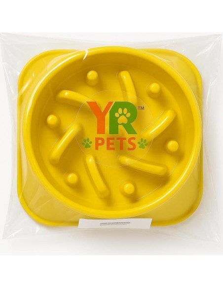 Cuenco Antiahogo YRPETS para Perros y Gatos Amarillo 19.5cm