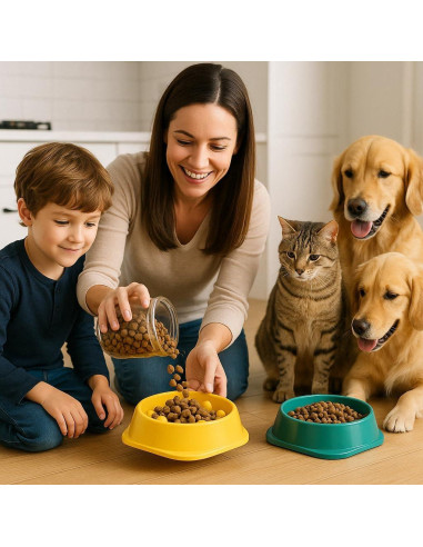 Cuenco Antiahogo YRPETS para Perros y Gatos Amarillo 19.5cm