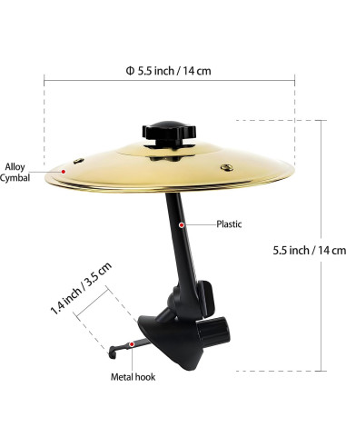 Cymbal de Aire para Auto Besiciwiin Oro, Mini 14 cm