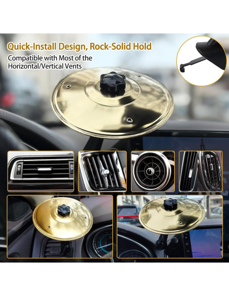 Cymbal de Aire para Auto Besiciwiin Oro, Mini 14 cm