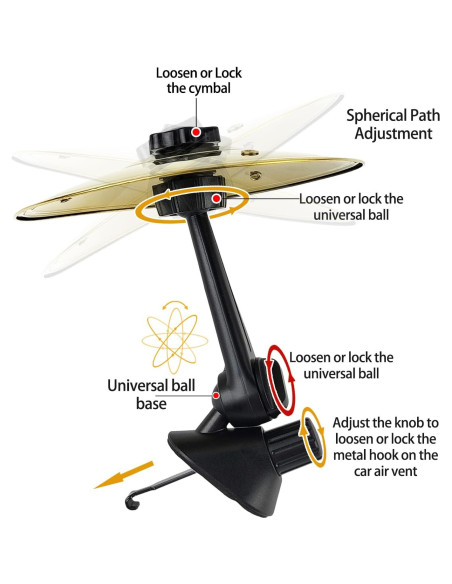 Cymbal de Aire para Auto Besiciwiin Oro, Mini 14 cm