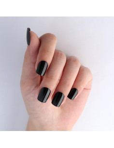Uñas Postizas Cortas Negras Mivota - Kit de 24 Piezas 2