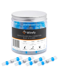 Conectores de Cable de Soldadura Wirefy 120 PCS Azul 16-14 AWG