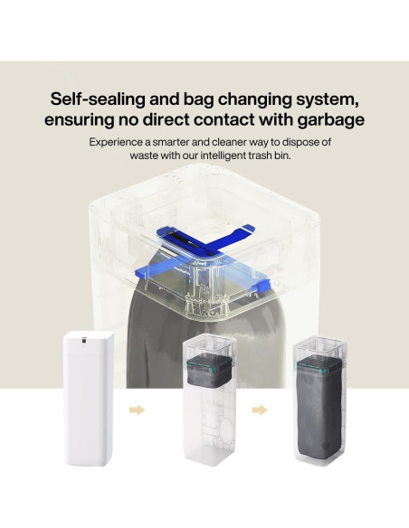 Cubo de Basura Inteligente Airdeer L2, 30 Litros, Blanco