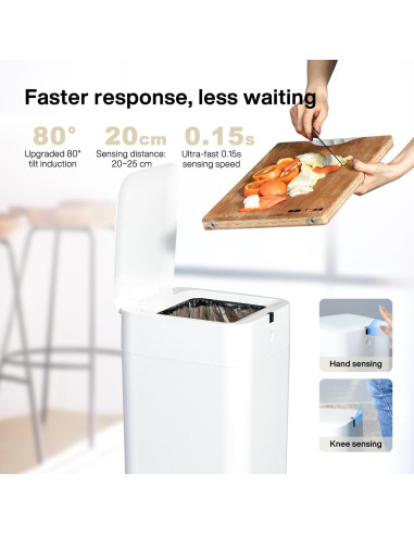 Cubo de Basura Inteligente Airdeer L2, 30 Litros, Blanco