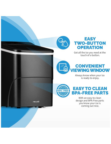 Máquina de Hielo Portátil Newair NIM026MB00 11.79 kg Negra