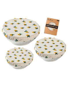 Cubiertas de Tazón Reutilizables Slyitokbhr Lino Bordado 3 Pzas