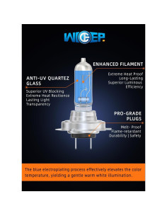 Bombillas Halógenas H7 Wideep 55W 3800K 2 Piezas Reemplazo 2