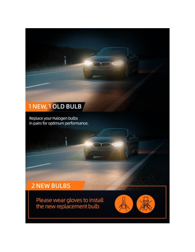 Bombillas Halógenas H7 Wideep 55W 3800K 2 Piezas Reemplazo