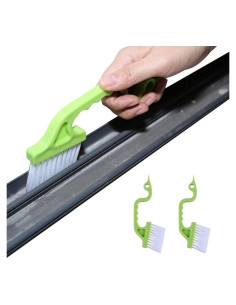 2 Cepillos de Limpieza de Rieles de Ventana Rienar Verde