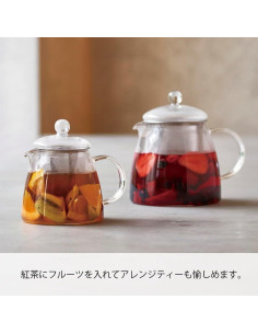 Tetera de vidrio Hario Pure 360ml con colador de acero 2