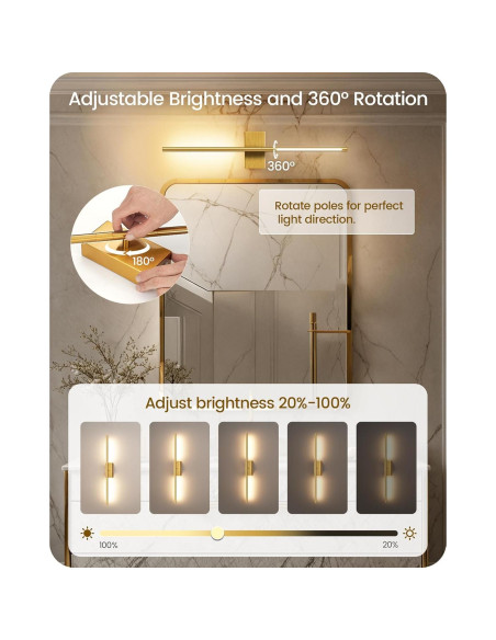 Apliques de Pared Inalámbricos GOEBLESON 70.1 cm Set de 2