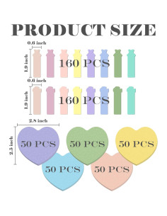 Notas Adhesivas Transparentes BAYTORY 570 Hojas 3x3 cm Corazón 2