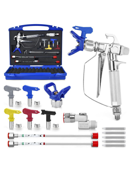 Kit de Pistola Pulverizadora Sin Aire Dent-de-lion 16 Piezas 3600 PSI