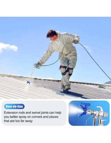 Kit de Pistola Pulverizadora Sin Aire Dent-de-lion 16 Piezas 3600 PSI