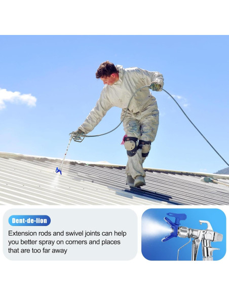 Kit de Pistola Pulverizadora Sin Aire Dent-de-lion 16 Piezas 3600 PSI