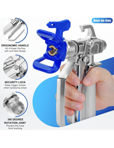 Kit de Pistola Pulverizadora Sin Aire Dent-de-lion 16 Piezas 3600 PSI