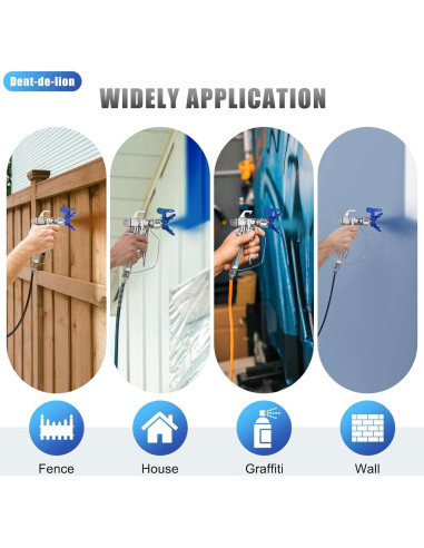 Kit de Pistola Pulverizadora Sin Aire Dent-de-lion 16 Piezas 3600 PSI