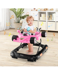 Andador para Bebés HONEY JOY 4 en 1 Ajustable Rosa 2