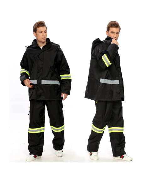 Traje de Lluvia Impermeable Ourcan para Hombres XXL Negro