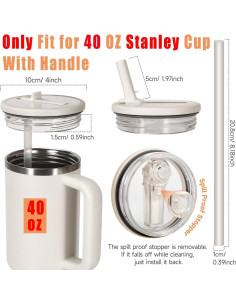 Paquete de 2 tapas de paja para vaso Stanley 40 oz - Rojo y Rosa 2