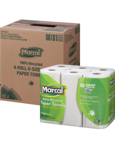 Toallas de Papel Marcal 100% Recicladas 2 Capas 140 Hojas - 24 Rollos 2