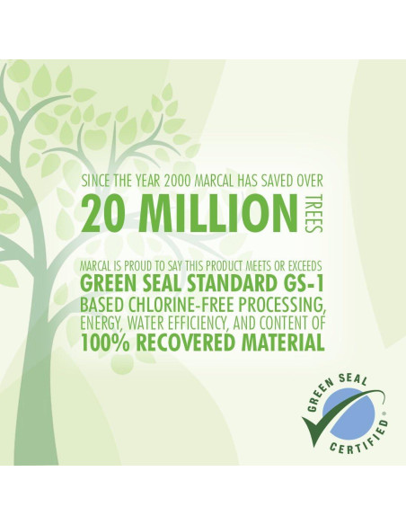 Toallas de Papel Marcal 100% Recicladas 2 Capas 140 Hojas - 24 Rollos