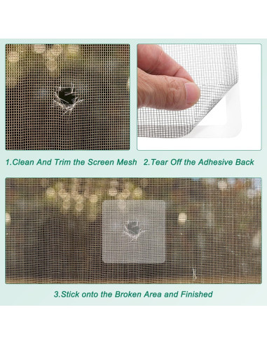 Kit de Reparación de Pantallas de Ventana uxcell - 10 Piezas 10x10cm