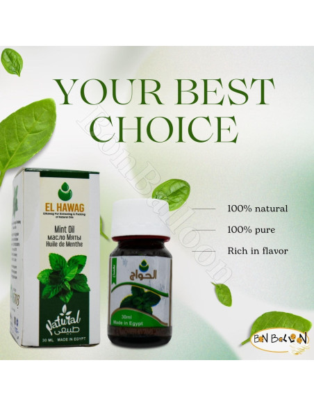 Aceite de Menta Puro Elhawag 30 ml - Natural y Kosher