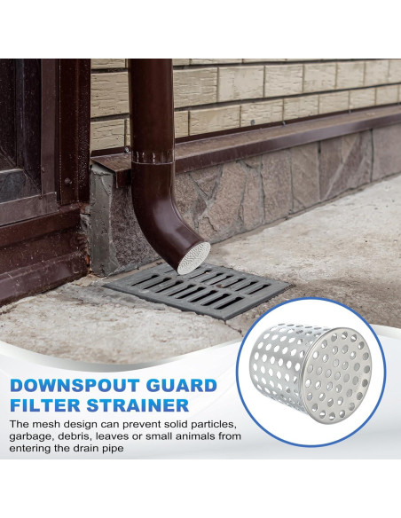 Filtro de Guardia de Gutter Patikil 2 Pcs Acero Inoxidable 63mm