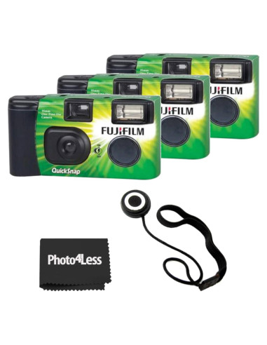 Cámara desechable Fujifilm QuickSnap Flash 400 con soporte