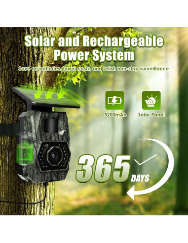 Cámara de sendero solar MAXDONE PH970S 48MP WiFi IP66