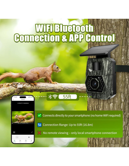 Cámara de sendero solar MAXDONE PH970S 48MP WiFi IP66