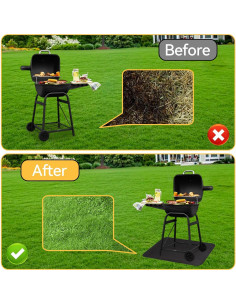 Alfombrilla Ignífuga para Parrilla Klmnop 60x110 cm Negra 2