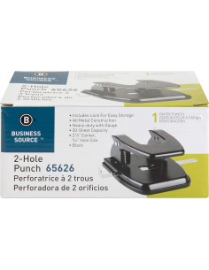 Perforadora de alta resistencia Business Source 65626, Negra, 30 hojas 2