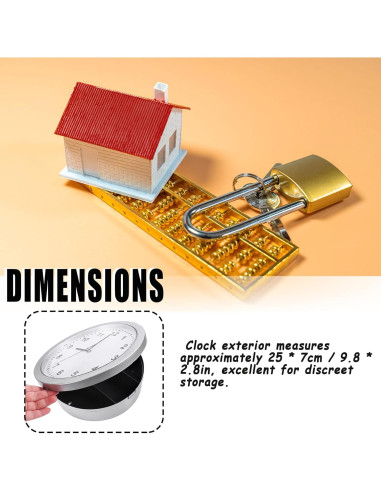 Reloj de Pared Seguro con Compartimento Oculto lvifloae 25cm