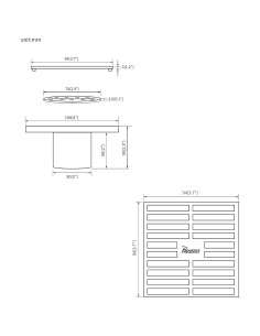 Desagüe de Piso PHASAT Cuadrado 10 cm Latón Negro Mate 2