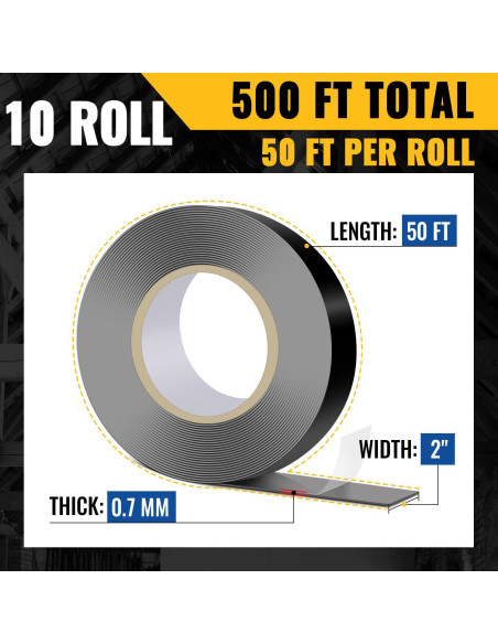 Cinta Butílica VIVIDA 2" x 15.24 m - 10 Rollos Impermeable