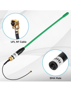 Antena LoRa Meshnology 915MHz 10dBi SMA Macho 17cm Verde 2