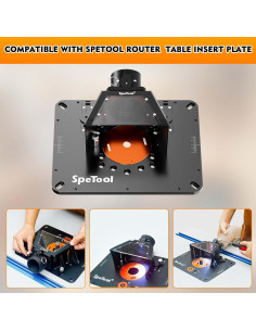 Placa de Mesa de Router SpeTool con Colector de Polvo y Luz LED 2