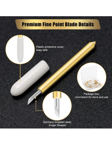 Cuchilla de Punta Fina Luxiv para Cricut - 40 Pcs, Acero Alemán