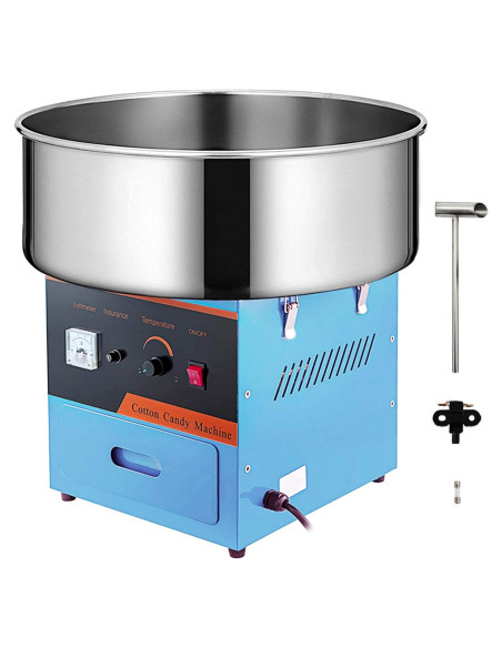 Máquina de Algodón de Azúcar Eléctrica 1000W Acero Inoxidable Azul