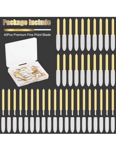 Cuchilla de Punta Fina Luxiv para Cricut - 40 Pcs, Acero Alemán
