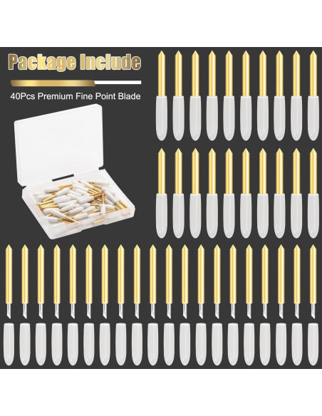 Cuchilla de Punta Fina Luxiv para Cricut - 40 Pcs, Acero Alemán