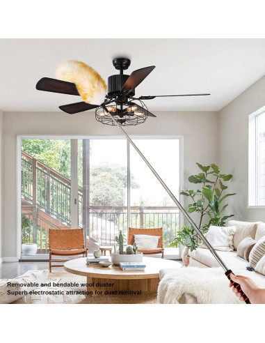 Plumero de lana Daieeparty con palo extensible 63.5-162.6 cm